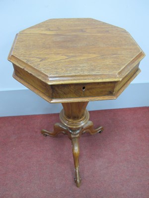 Lot 1579 - A XIX Century Walnut Sewing Table, with hinged...