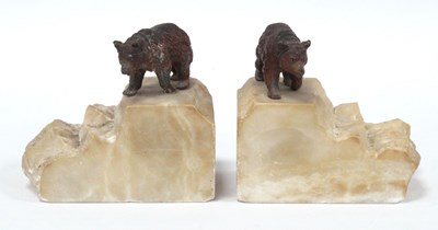 Lot 1277 - A Pair of Art Deco Speltre Book Ends, each...