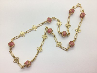 Lot 171 - A Polished Hardstone Fancy Link Necklace, of...