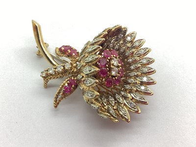 Lot 198 - A 1960's Decorative Vintage Diamond and Ruby...