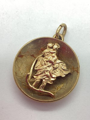 Lot 190 - A 9ct Gold St. Christopher Pendant, of...