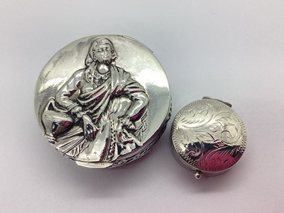 Lot 117 - A Circular Pill Box, the hinged lid detailed...