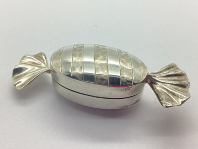 Lot 125 - A Modern Novelty Hallmarked Silver Pill Box,...
