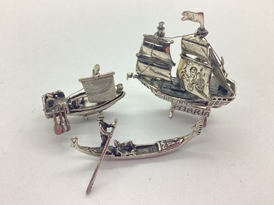 Lot 115 - A Novelty Miniature Model of A Galleon, S....
