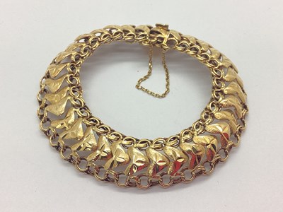 Lot 217 - A Fancy Link Bracelet, of uniform wide design,...