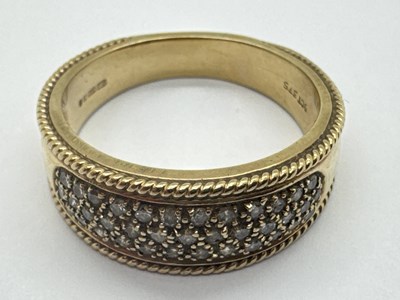 Lot 270 - A Modern 9ct Gold Diamond Set Dress Ring, of...
