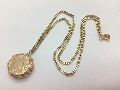 Lot 170 - A 9ct Gold Flat Curb Link Chain, suspending...