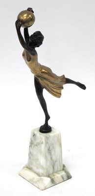 Lot 1275 - An Art Deco Style Bronzed and Gilt Metal...