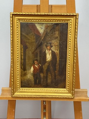 Lot 1190 - XIX Century Irish School Man and Boy Standing...