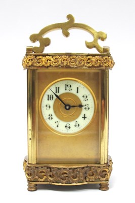 Lot 1457 - A French Early XX Century Brass Cased Carriage...