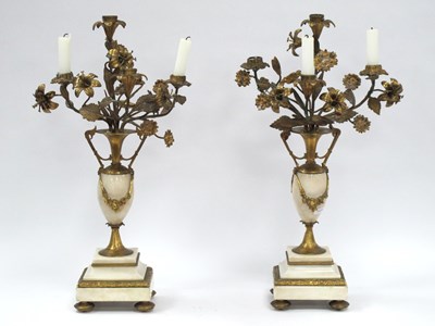 Lot 1247 - A Pair of White Marble and Gilt Metal Late XIX...