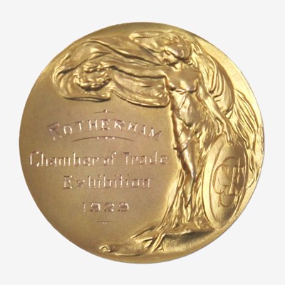 Lot 1321 - A 9ct Gold Medallion for The Rotherham Chamber...