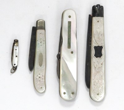 Lot 1312 - A Hallmarked Silver Fruit Knife, with mother...