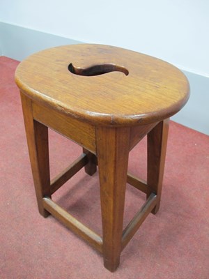 Lot 1521 - A XIX Century Mahogany Stool, with oval top,...