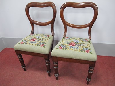 Lot 1541 - A Pair of Yew Wood Balloon Back Chairs, with...