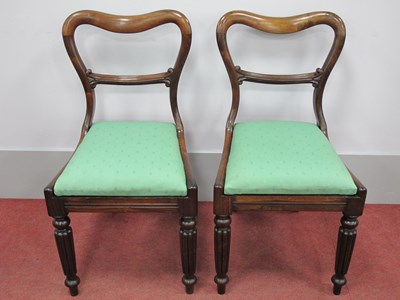 Lot 1542 - A Pair of XIX Century Rosewood Balloon Back...