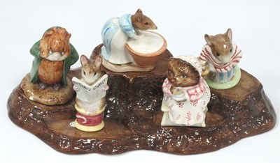 Lot 1107 - Five Beswick Pottery Beatrix Pottery Figures,...
