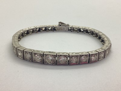 Lot 237 - An Art Deco Diamond Inset Line Bracelet,...