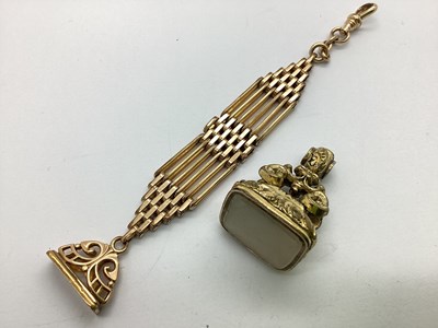 Lot 297 - A XIX Century Gilt Metal Seal Fob, ornate...