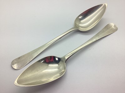 Lot 107 - A Pair of XIX Century Dutch Table Spoons,...