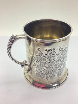 Lot 104 - A Victorian Hallmarked Silver Tankard, (marks...