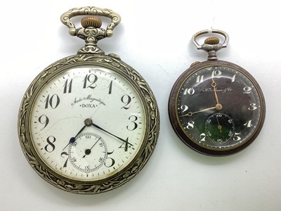 Lot 346 - DOXA; A Vintage Goliath Openface Pocket Watch,...