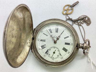 Lot 335 - Perret & Fils Brenets; A Hunter Cased Pocket...