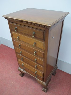 Lot 1515 - A XX Century Walnut Music Cabinet, with dentil...