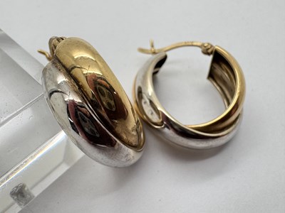 Lot 156 - A Pair of 9ct Gold Two-Tone Creole Hoop...