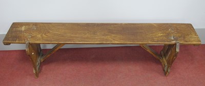 Lot 1557 - A XIX Century Bench, with elm seat on pine...