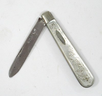 Lot 1309 - An Early XX Century Fruit Knife, with engraved...
