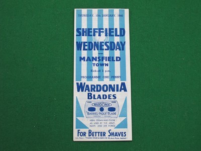 Lot 1314 - 1945-6 Sheffield Wednesday v. Mansfield Town...