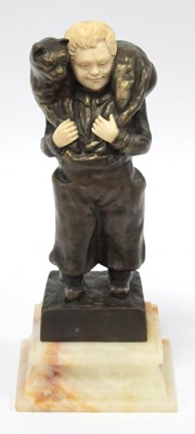 Lot 1274 - AFTER GERZEL A Bronze and Ivory Figure of a...