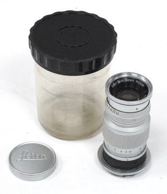 Lot 1302 - A Leitz Elmar F-9cm 1.4 Lens, serial number...