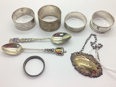 Lot 22 - A Collection of Hallmarked Silver Napkin Rings,...