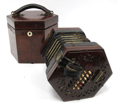 Lot 1389 - An Early XX Century Concertina, forty-eight...