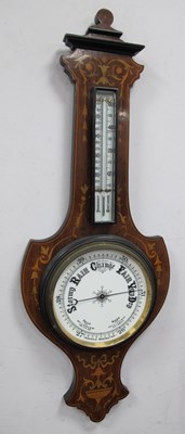 Lot 1471 - An Edwardian Mahogany Barometer, inlaid in...
