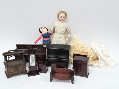 Lot 1269 - A Late Victorian Bisque Headed Doll, with...