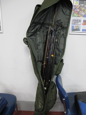 Lot 815 - Green Unused Rod Holdall and fifteen rods, Abu,...