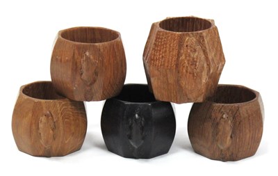 Lot 1316 - Five Yorkshire Critters Carved Napkin Rings,...