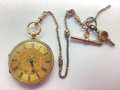 Lot 339 - A Highly Decorative 18ct Chester Gold Cased...