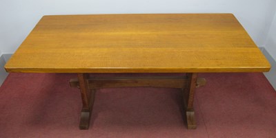 Lot 1550 - A Colin Almack 'Beaverman' Oak Refectory Table,...