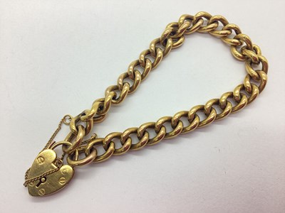 Lot 101 - A Vintage Chunky Curb Link Bracelet, stamped...