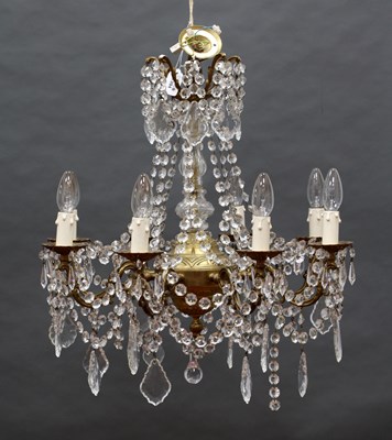 Lot 1394 - A XX Century Eight Branch Gilt Metal...