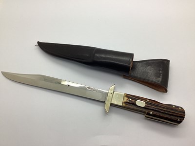 Lot 619 - Stan Shaw (Sheffield); Folding Bowie Knife,...