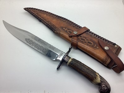 Lot 591 - Bowie Knife F W James Sheffield 'Self Defender'...