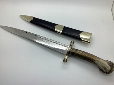 Lot 584 - Long Bade Hunting Knife F W James Sheffield,...