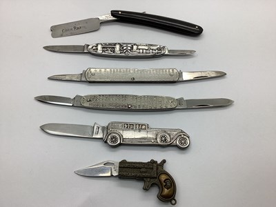 Lot 321 - Novelty Pocket Knives - Scales detailed as a...