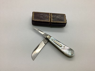 Lot 466 - Mac Daniel Miniature Two Blade Folding Knife,...