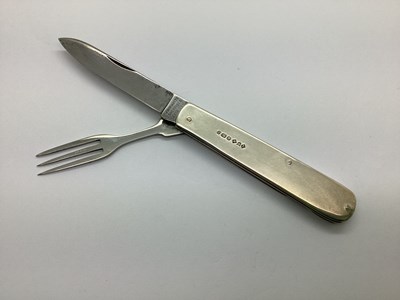 Lot 349 - John Watts Folding Knife / Fork, hallmarked...